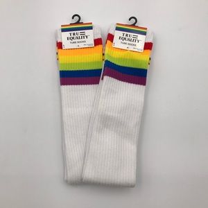Tru Equality Rainbow Pride Tall Tube Socks 2 Pairs